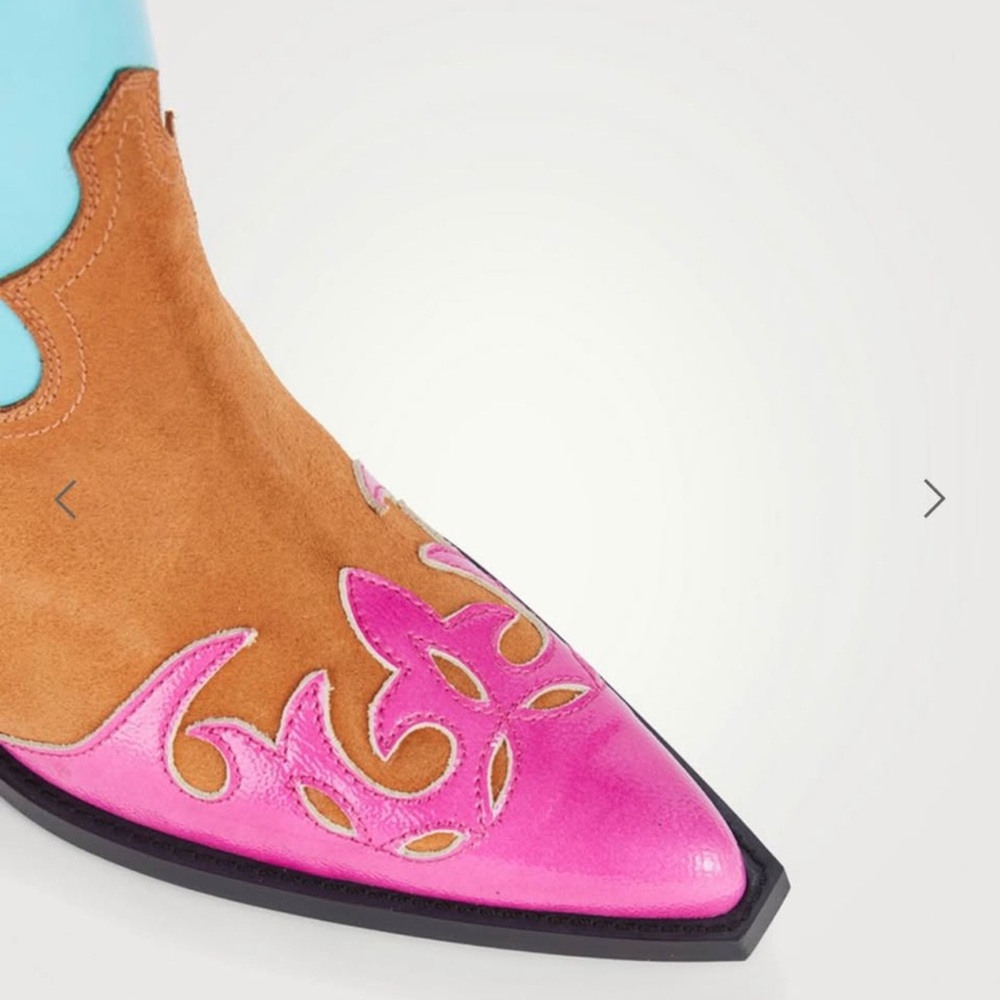 Toral Multicolor Western Ankle Boots - Picture 4 of 9